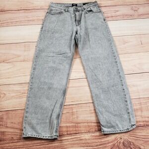 Cotton On Jeans Womens 32 Black Straight Mom High Rise‎ Loose Denim Ladies 32x29